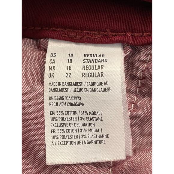 American Eagle Outfitters Maroon Red Twill skinny pant 18 - Picture 5 of 10